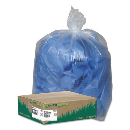 Earthsense Commercial 45 gal Trash Bags, 40 in x 46 in, Extra Heavy-Duty, 1.5 mil, Clear, 100 PK RNW4615C